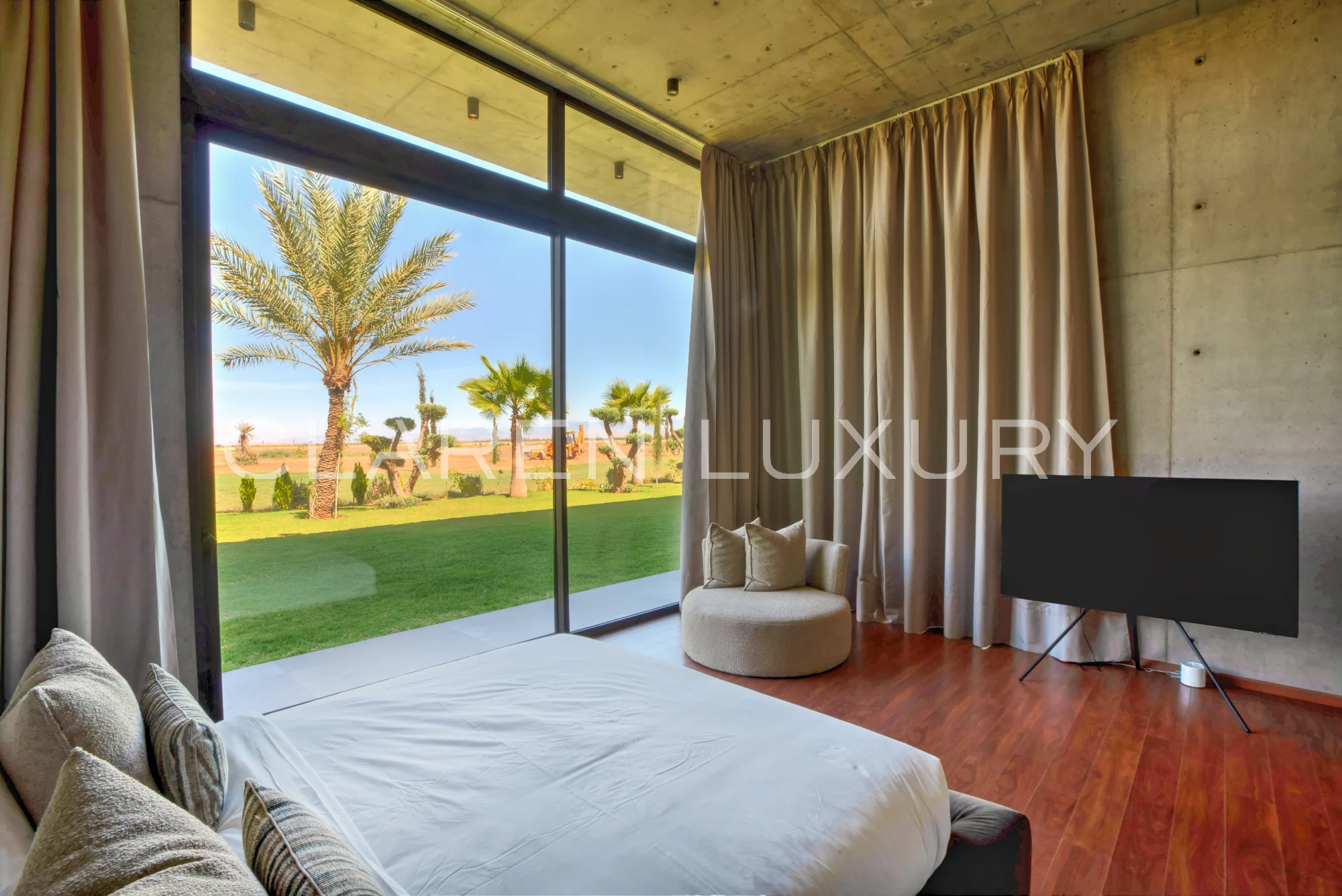 Villa d’exception avec piscine chauffée et vue sur golf et Atlas à Marrakech