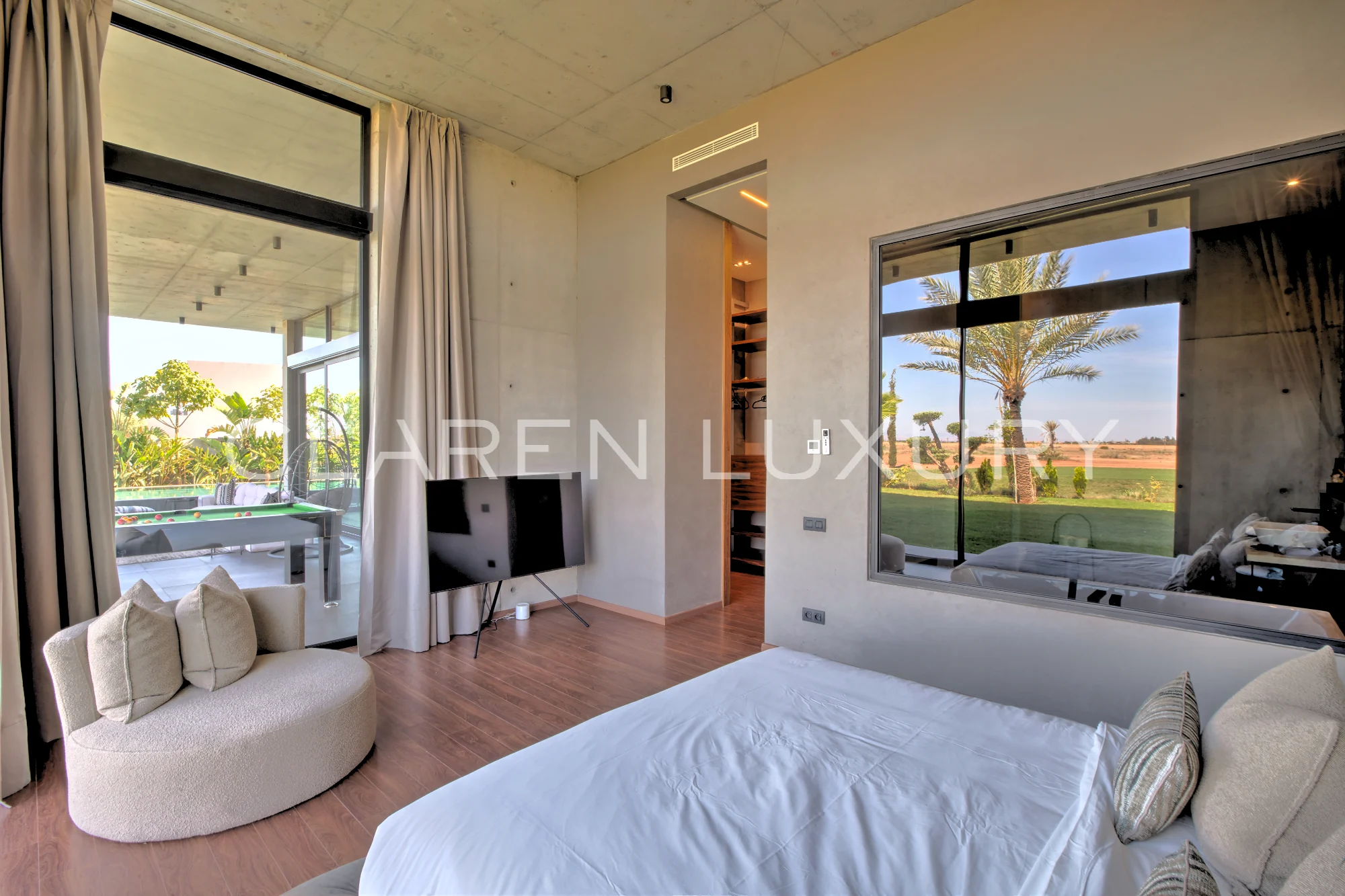 Villa d’exception avec piscine chauffée et vue sur golf et Atlas à Marrakech