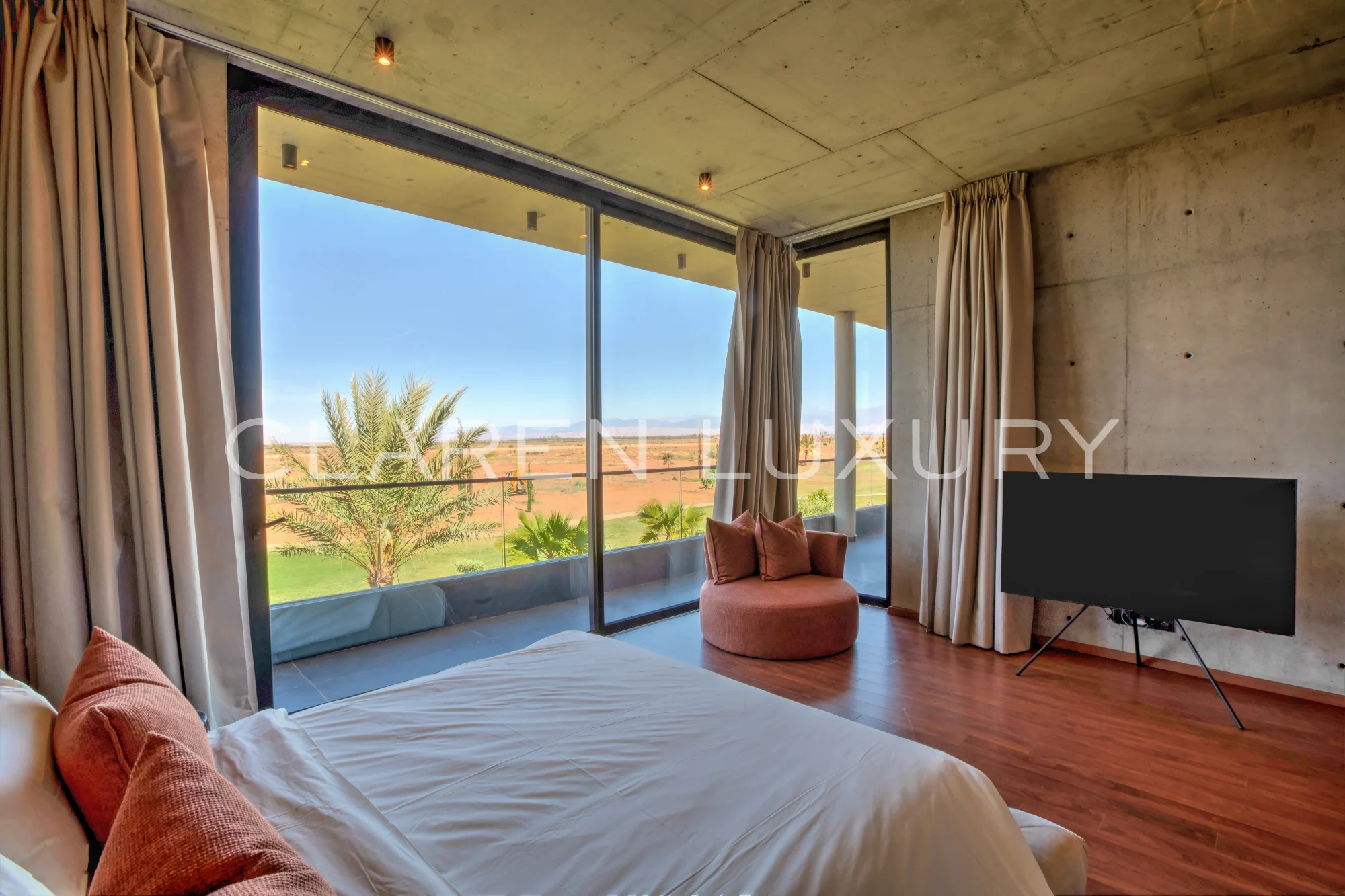 Villa d’exception avec piscine chauffée et vue sur golf et Atlas à Marrakech