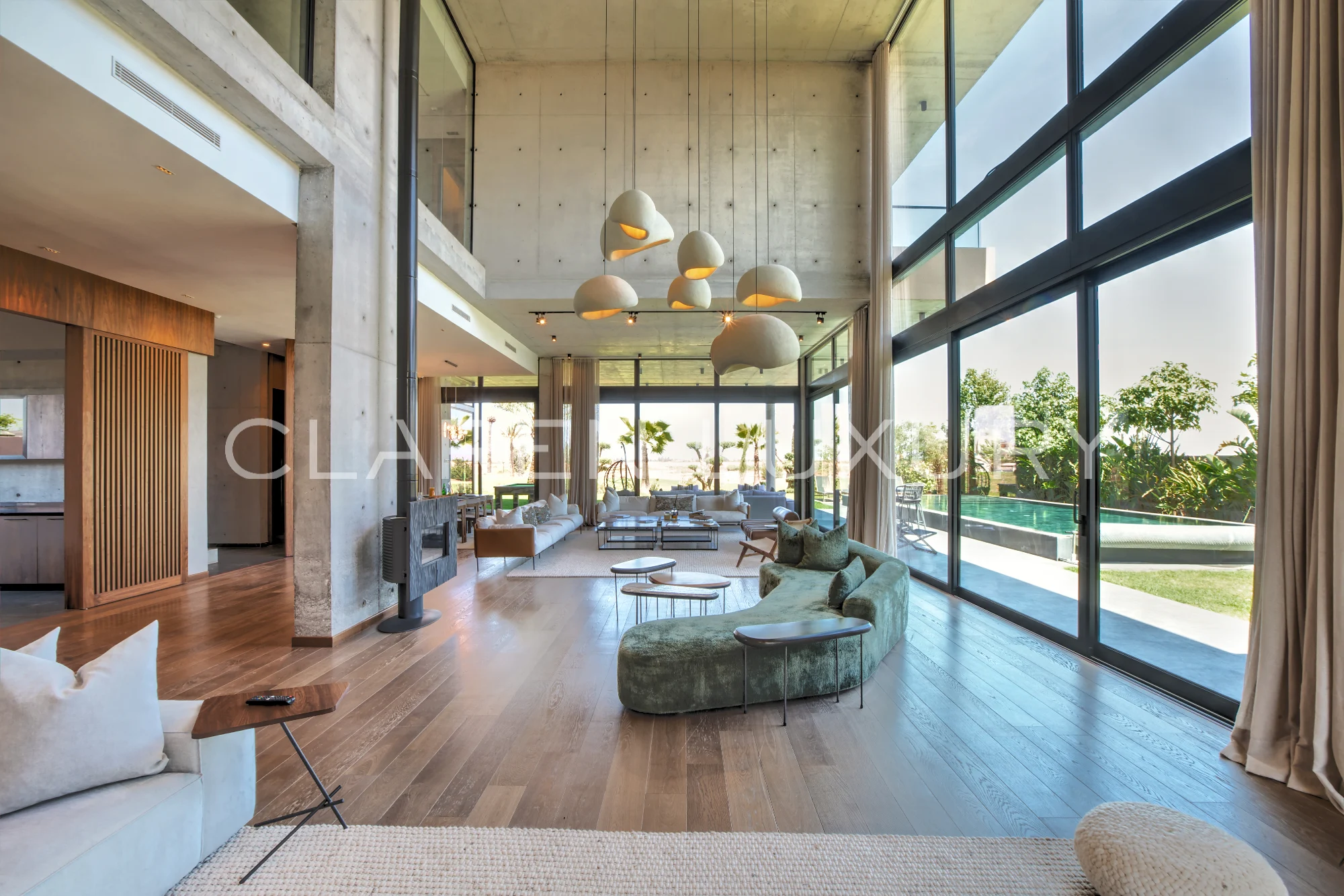 Villa d’exception avec piscine chauffée et vue sur golf et Atlas à Marrakech