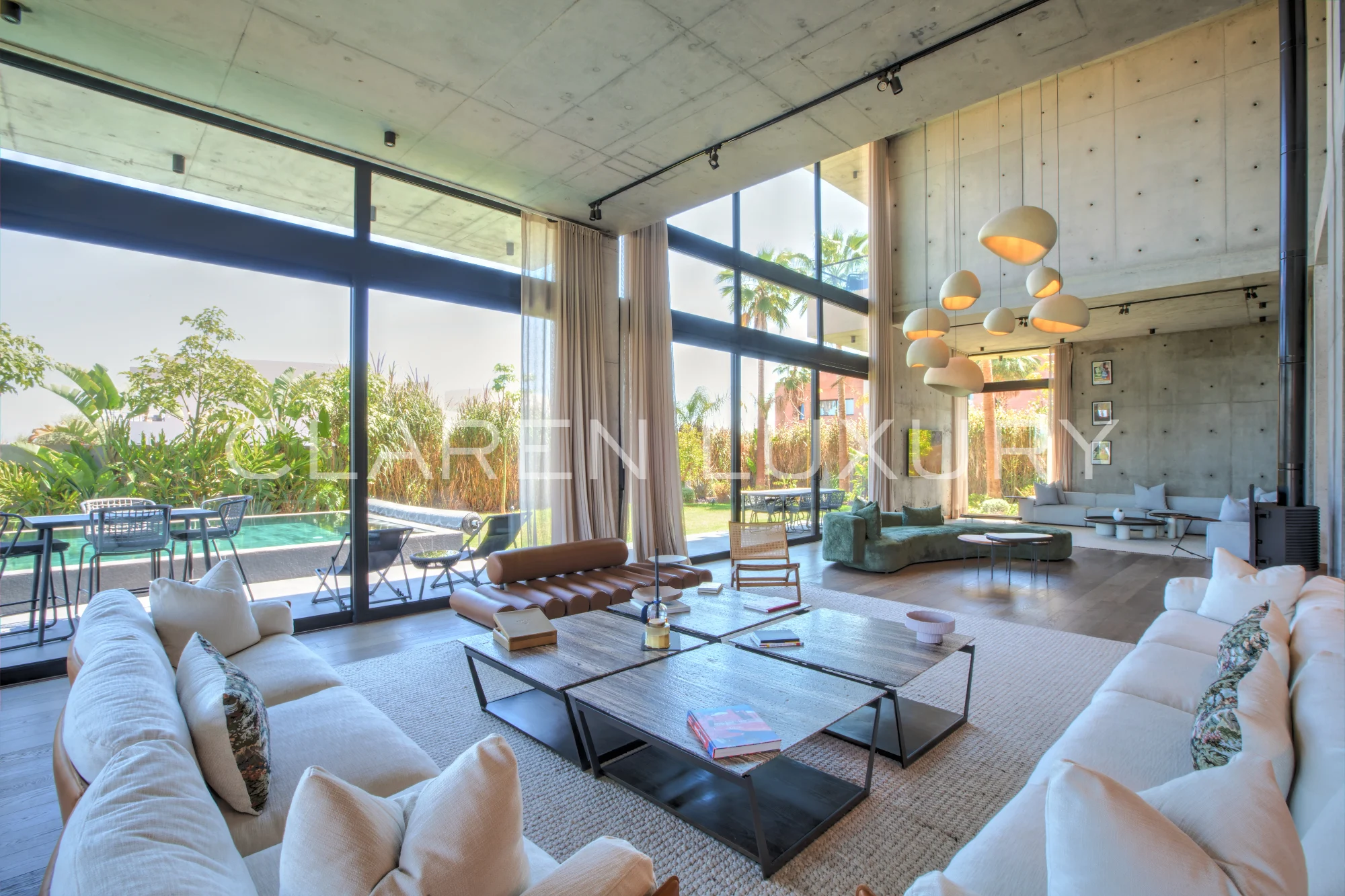 Villa d’exception avec piscine chauffée et vue sur golf et Atlas à Marrakech