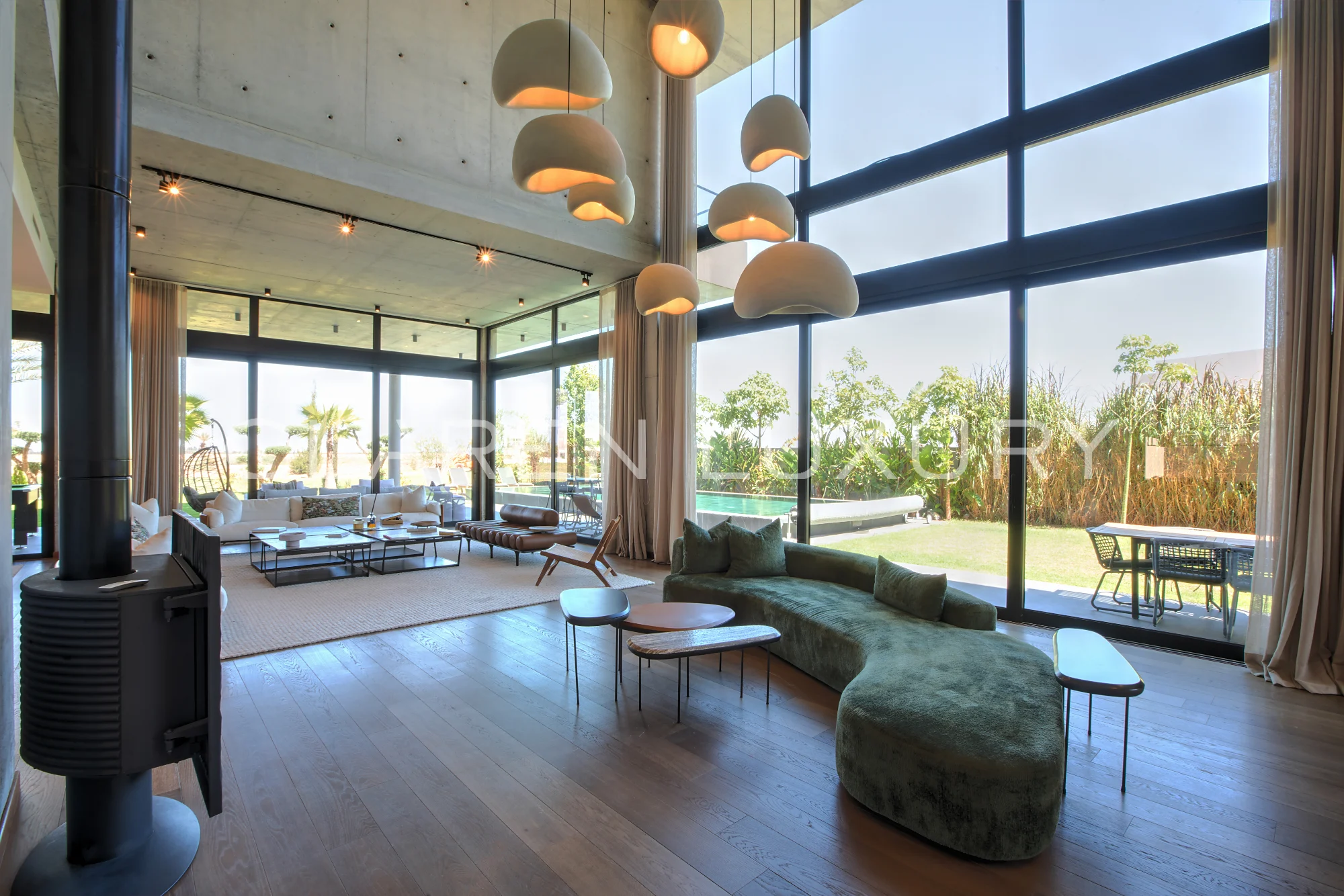 Villa d’exception avec piscine chauffée et vue sur golf et Atlas à Marrakech
