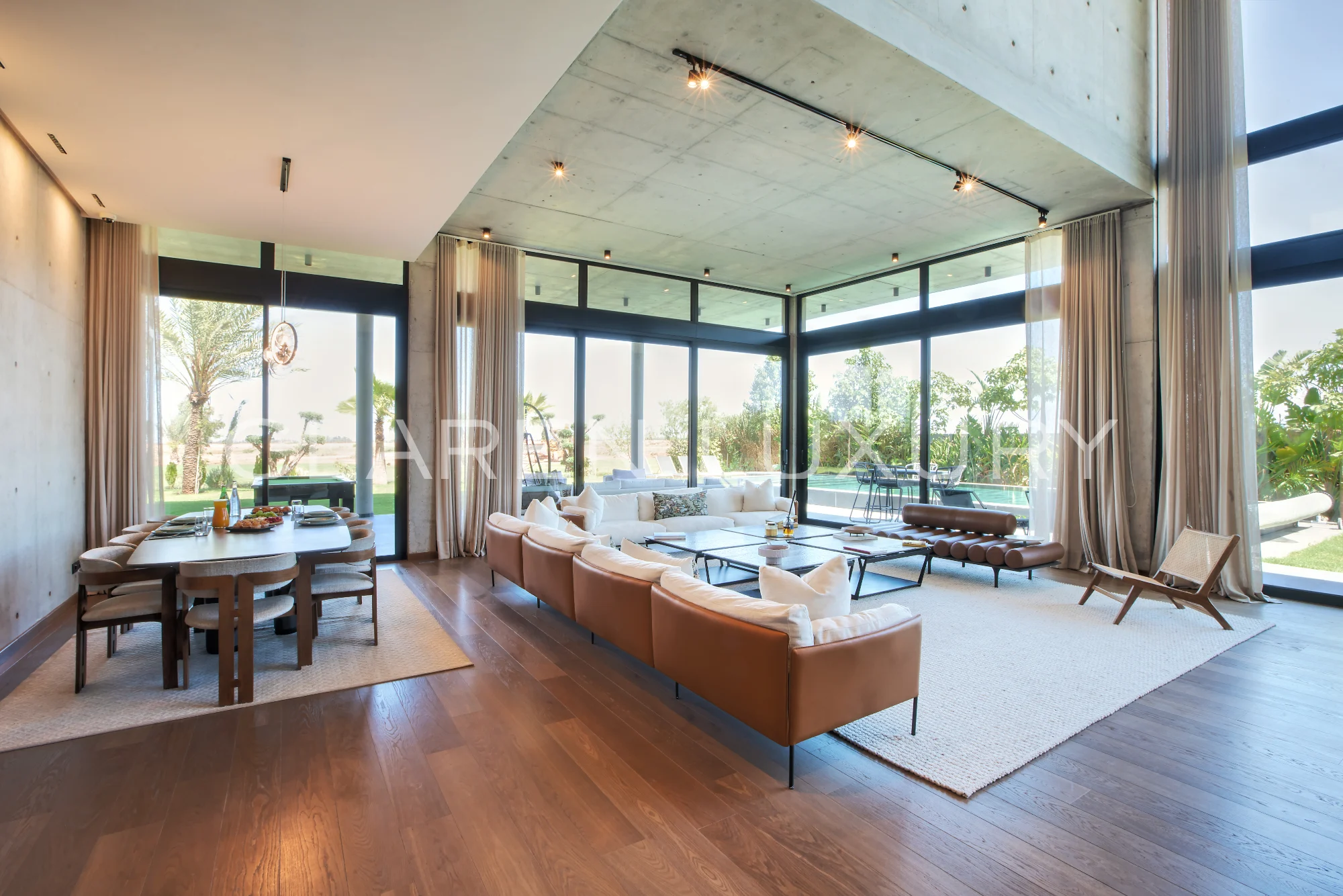 Villa d’exception avec piscine chauffée et vue sur golf et Atlas à Marrakech