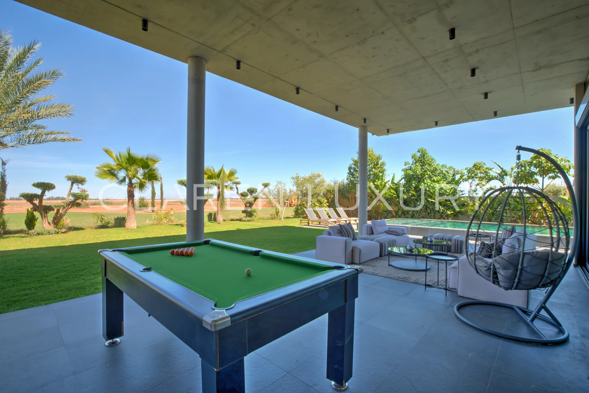 Villa d’exception avec piscine chauffée et vue sur golf et Atlas à Marrakech