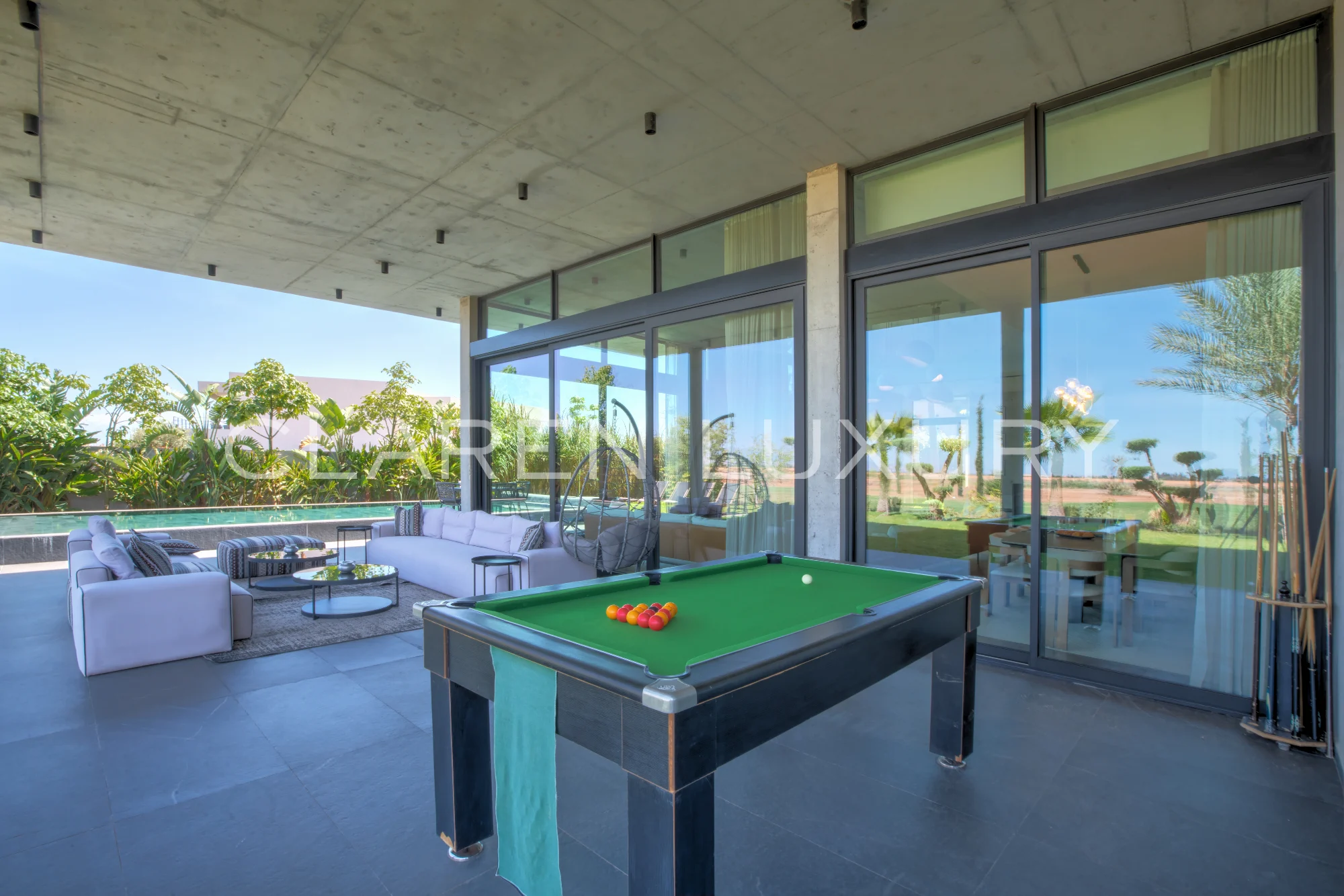 Villa d’exception avec piscine chauffée et vue sur golf et Atlas à Marrakech
